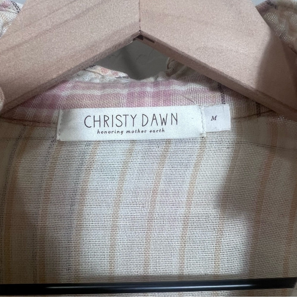 Christy Dawn Plaid Flannel Blouse Top Shirt Cottagecore Ruffle Button Western - Picture 6 of 16
